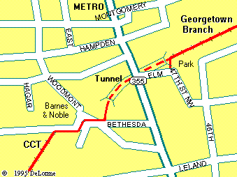 Map of Bethesda Tunnel