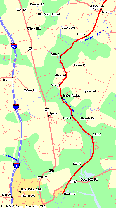 Map of Southern NCR Trail