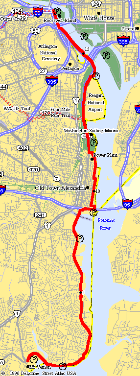 Map of Mt Vernon Trail