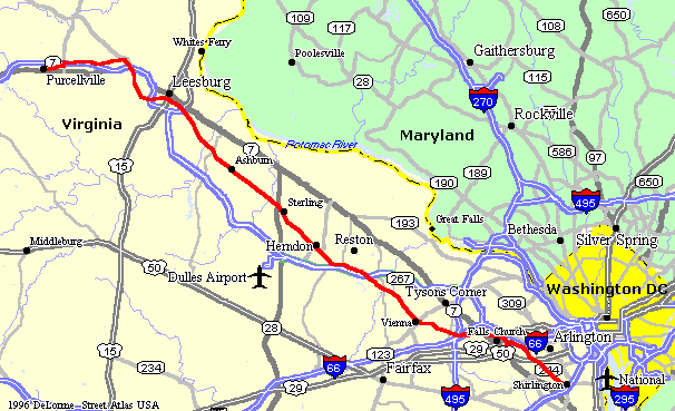 Map of W&OD